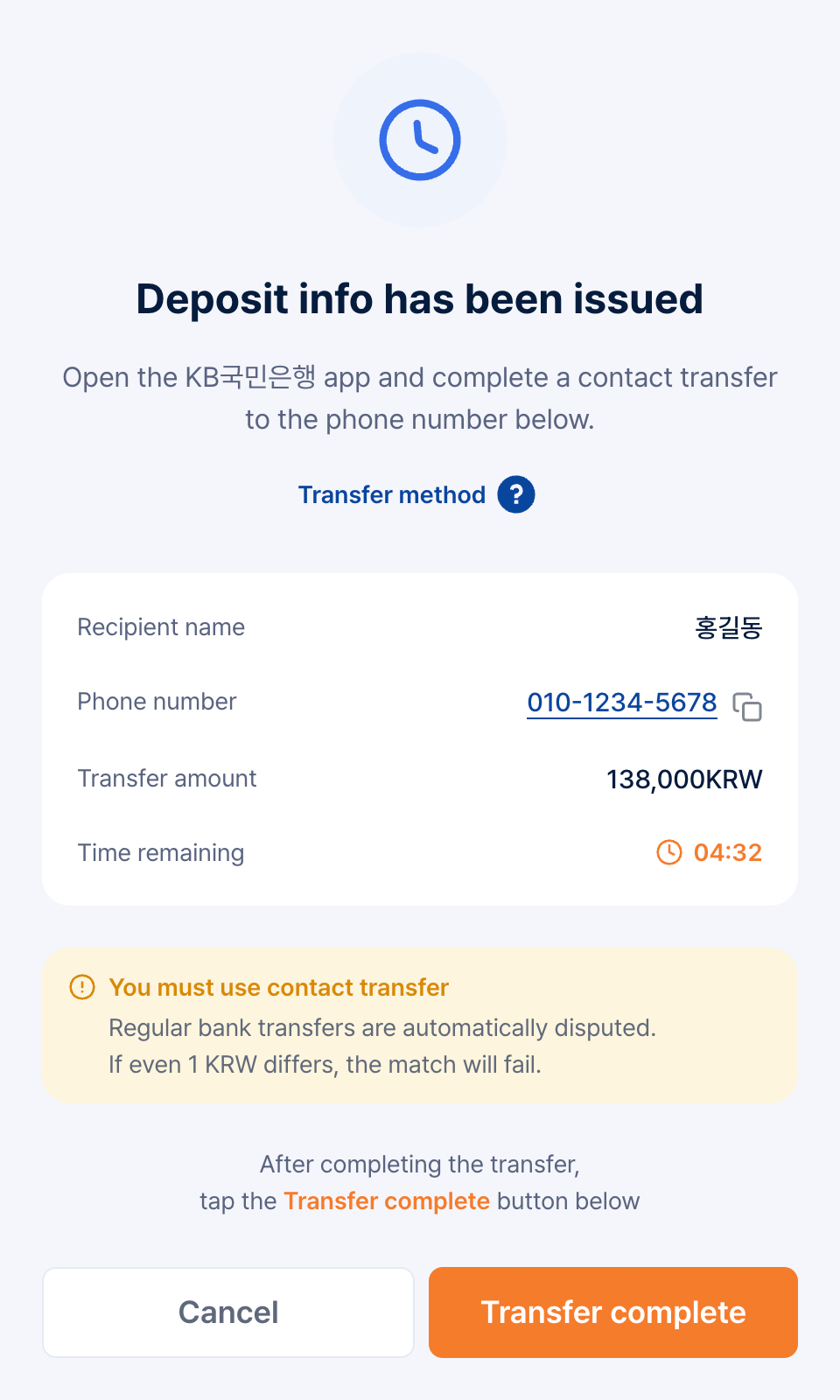 Contact transfer